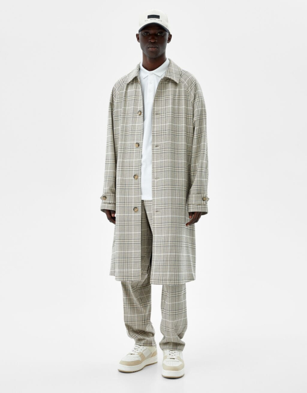 Karierter Trenchcoat